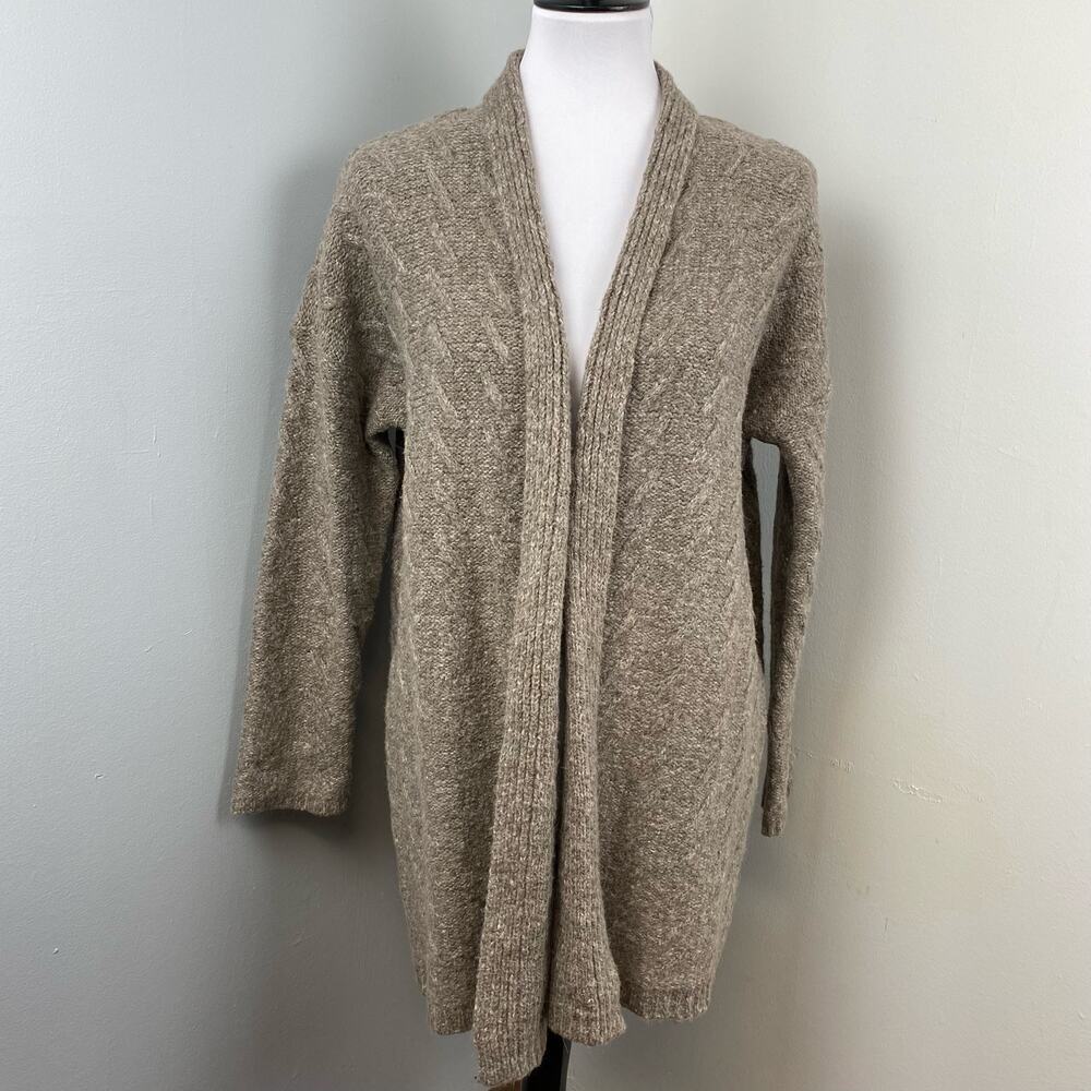 J Jill Neutral Taupe Alpaca Blend Open Cardigan Small